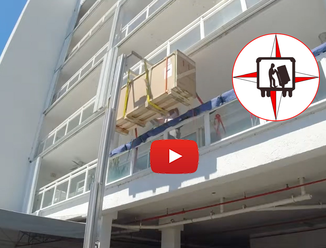 PRECISE SIDEBOARD HOISTING OVER A BALCONY 